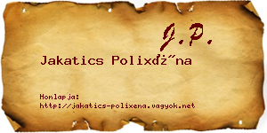 Jakatics Polixéna névjegykártya